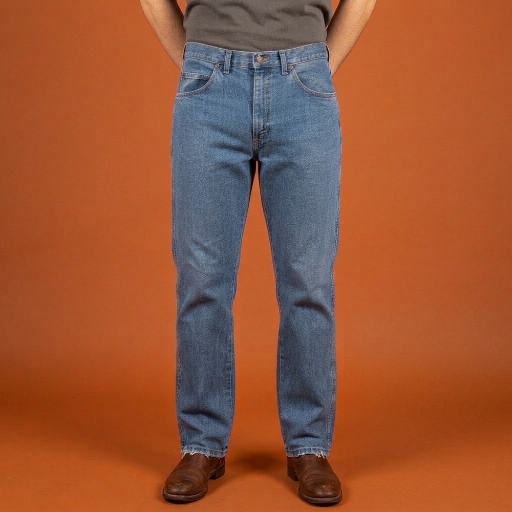 Wrangler Rugged Wear 35001A1 Jeans Mens 34x32 Blue Straight Leg